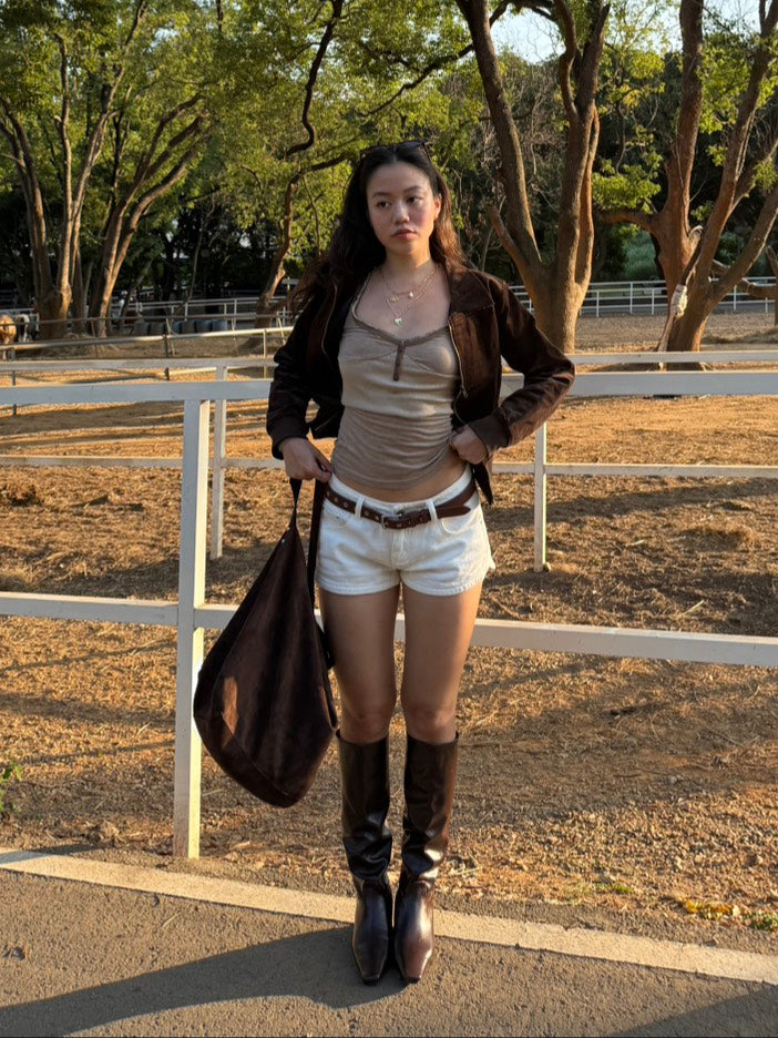 秋冬質感平底咖色直筒皮靴🤎🐎