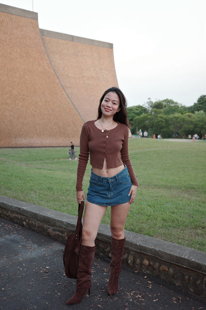 超級辣👢秋冬麂皮細高跟直筒辣靴🧸🤎