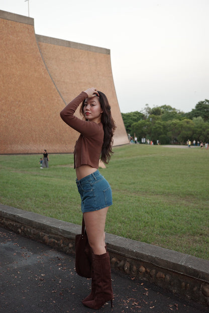 超級辣👢秋冬麂皮細高跟直筒辣靴🧸🤎