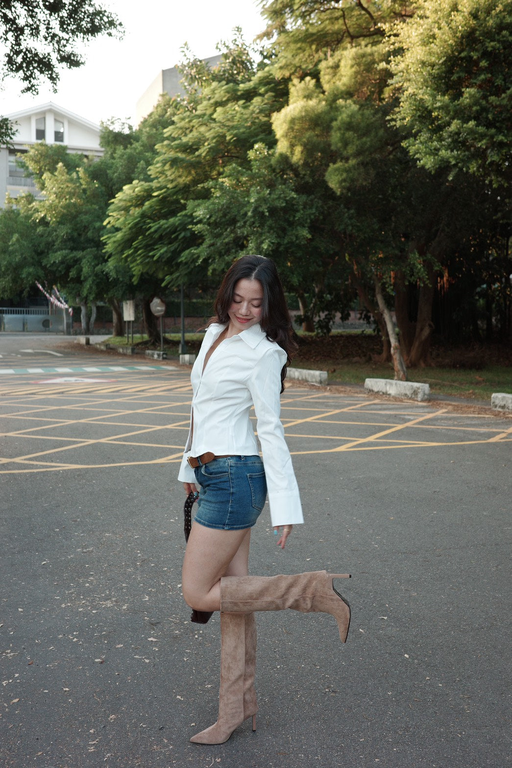 超級辣👢秋冬麂皮細高跟直筒辣靴🧸🤎