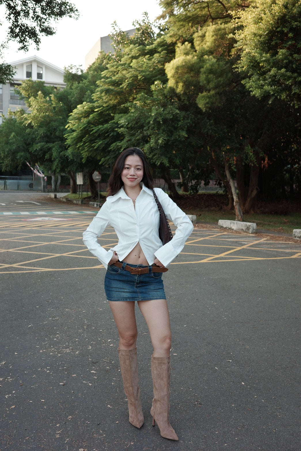 超級辣👢秋冬麂皮細高跟直筒辣靴🧸🤎