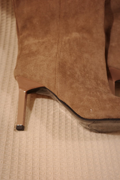 超級辣👢秋冬麂皮細高跟直筒辣靴🧸🤎