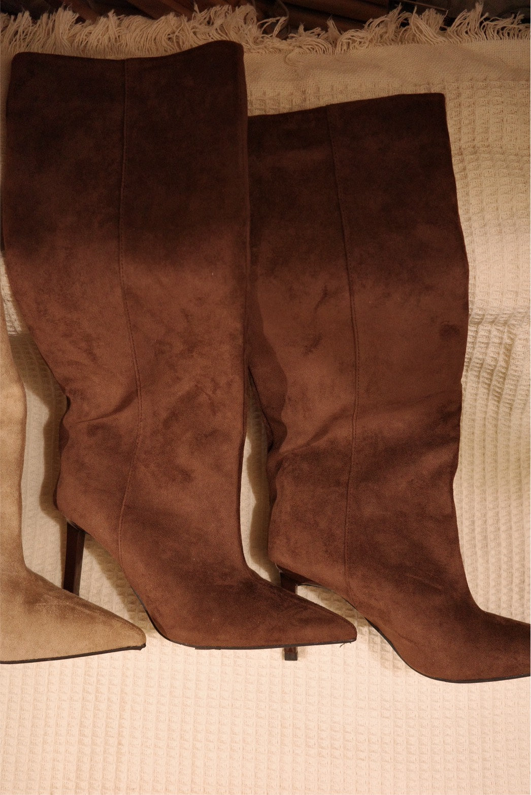 超級辣👢秋冬麂皮細高跟直筒辣靴🧸🤎