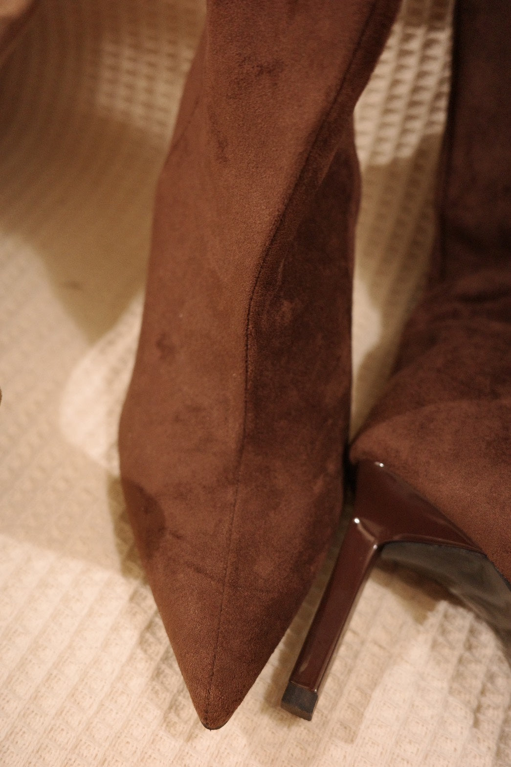 超級辣👢秋冬麂皮細高跟直筒辣靴🧸🤎