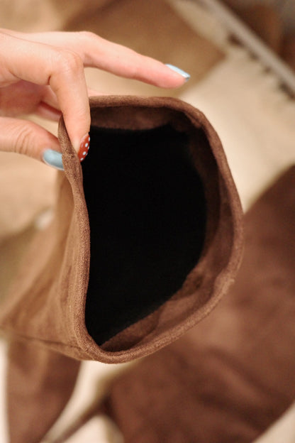 超級辣👢秋冬麂皮細高跟直筒辣靴🧸🤎