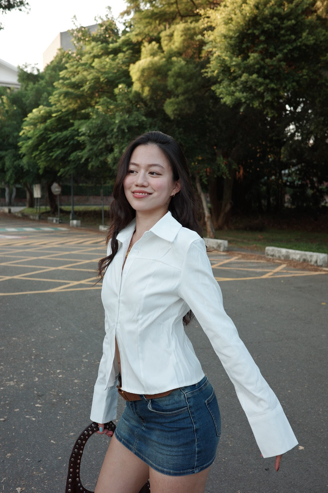 超好看!!百搭復古白色縮腰襯衫🤍☕️