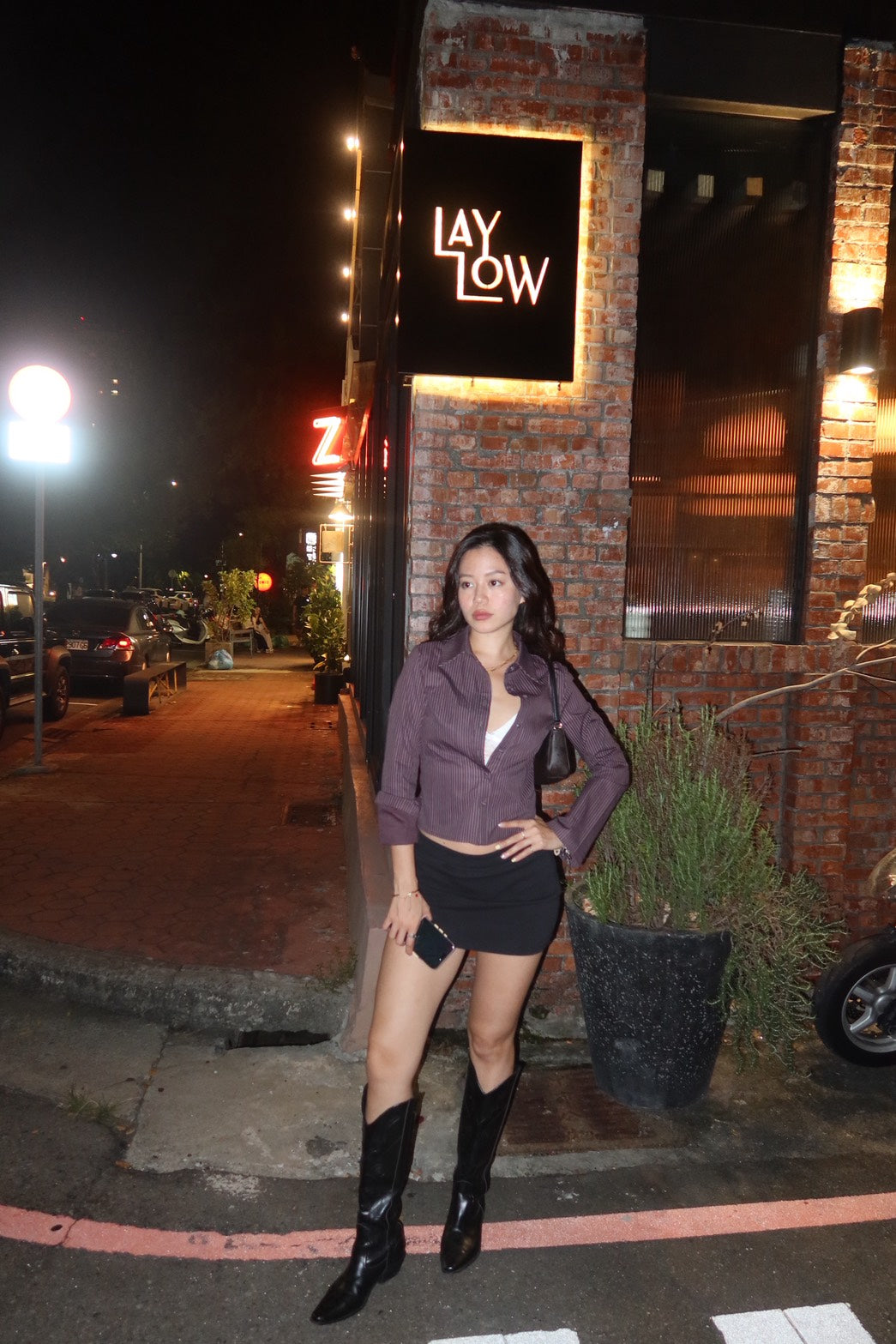 本期必買!!🧸超好看咖啡色條紋縮腰辣妹襯衫🤎