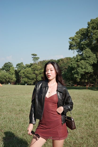 ♟️短版翻領黑色皮衣夾克外套📰🖤