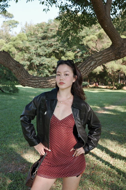 ♟️短版翻領黑色皮衣夾克外套📰🖤