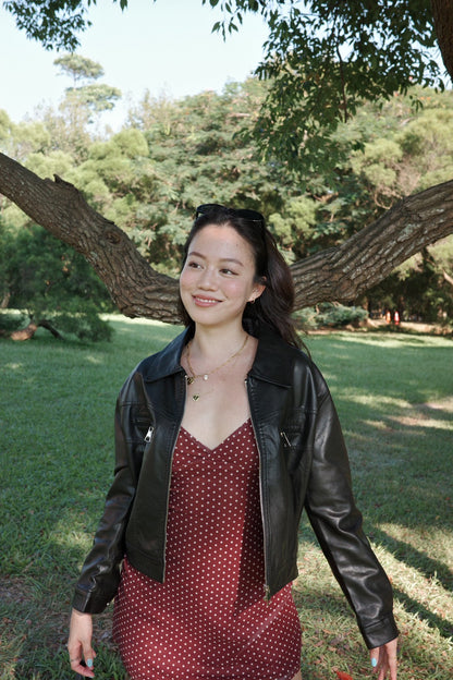 ♟️短版翻領黑色皮衣夾克外套📰🖤