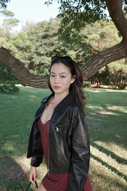 ♟️短版翻領黑色皮衣夾克外套📰🖤