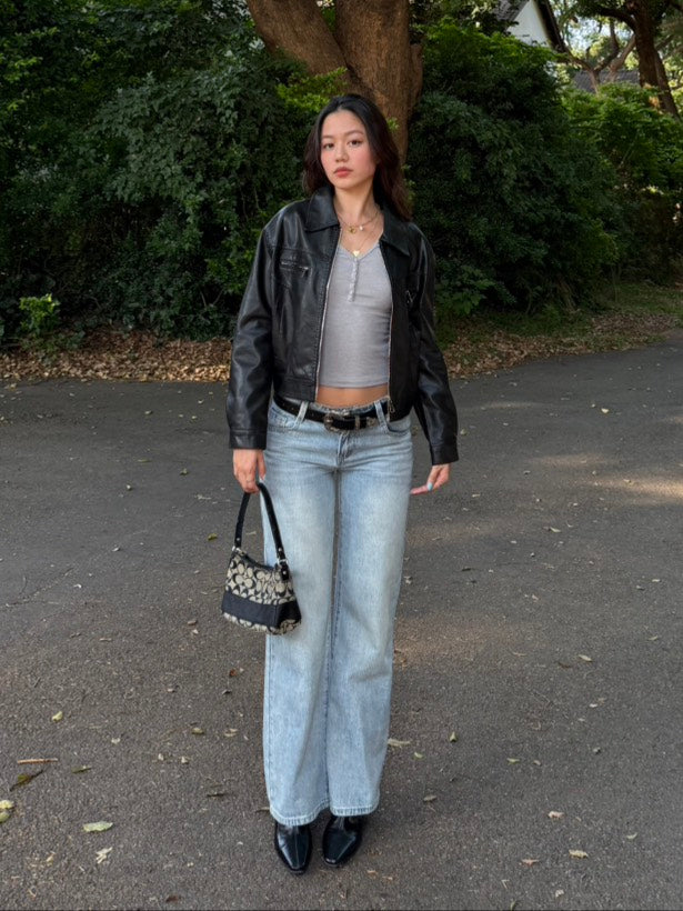 本期必買!!👖美式復古淺藍色低腰直筒牛仔褲💌⭐️