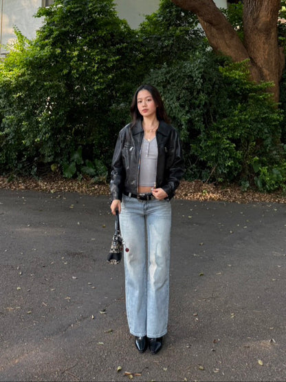 本期必買!!👖美式復古淺藍色低腰直筒牛仔褲💌⭐️