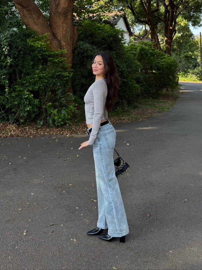 本期必買!!👖美式復古淺藍色低腰直筒牛仔褲💌⭐️