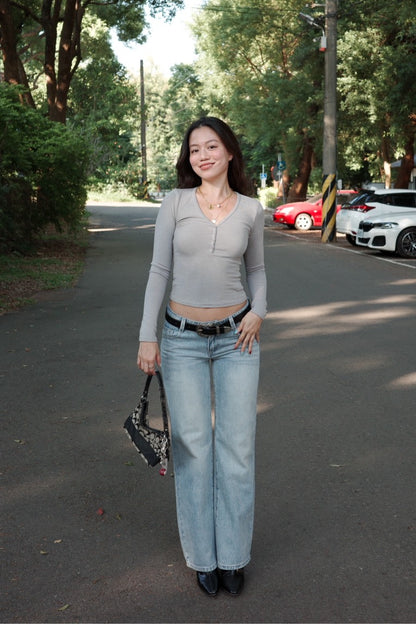 本期必買!!👖美式復古淺藍色低腰直筒牛仔褲💌⭐️