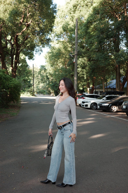 本期必買!!👖美式復古淺藍色低腰直筒牛仔褲💌⭐️