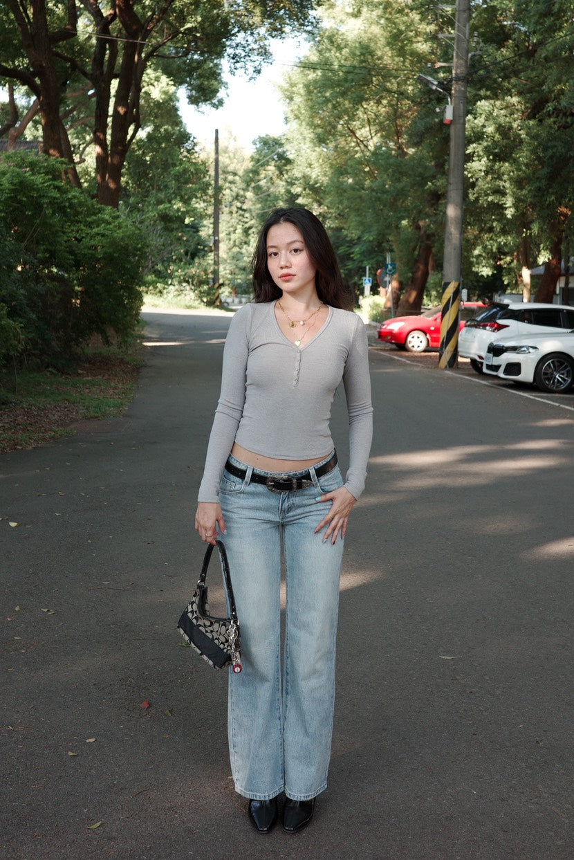 本期必買!!👖美式復古淺藍色低腰直筒牛仔褲💌⭐️