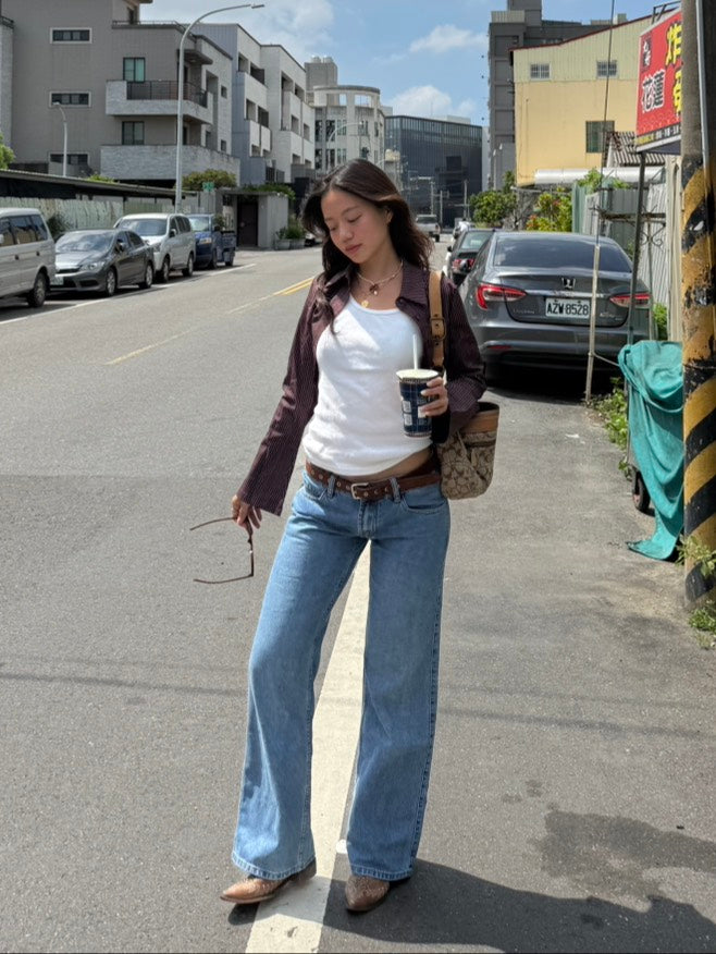 本期大必買!!超好看👖中藍色低腰直筒牛仔褲📰