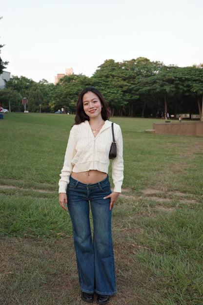 必買!!超好看低腰喇叭深中藍色2000S彈性牛仔褲🧸☕️