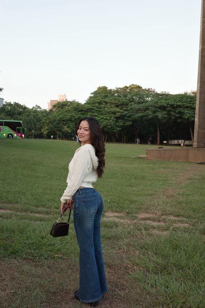 必買!!超好看低腰喇叭深中藍色2000S彈性牛仔褲🧸☕️