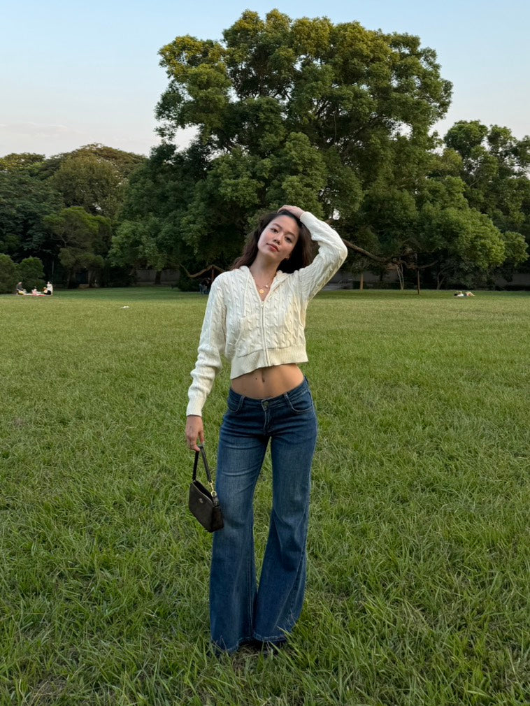 必買!!超好看低腰喇叭深中藍色2000S彈性牛仔褲🧸☕️