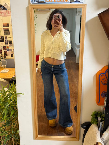 必買!!超好看低腰喇叭深中藍色2000S彈性牛仔褲🧸☕️