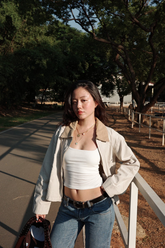 早秋必備🍂美式復古翻領薄夾克外套🤎🧸淺杏色!