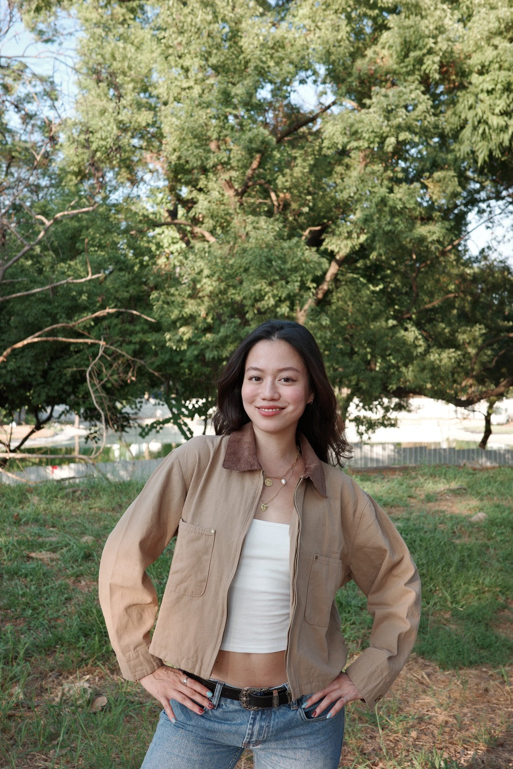 早秋必備🍂美式復古翻領薄夾克外套🤎🧸卡其咖色!