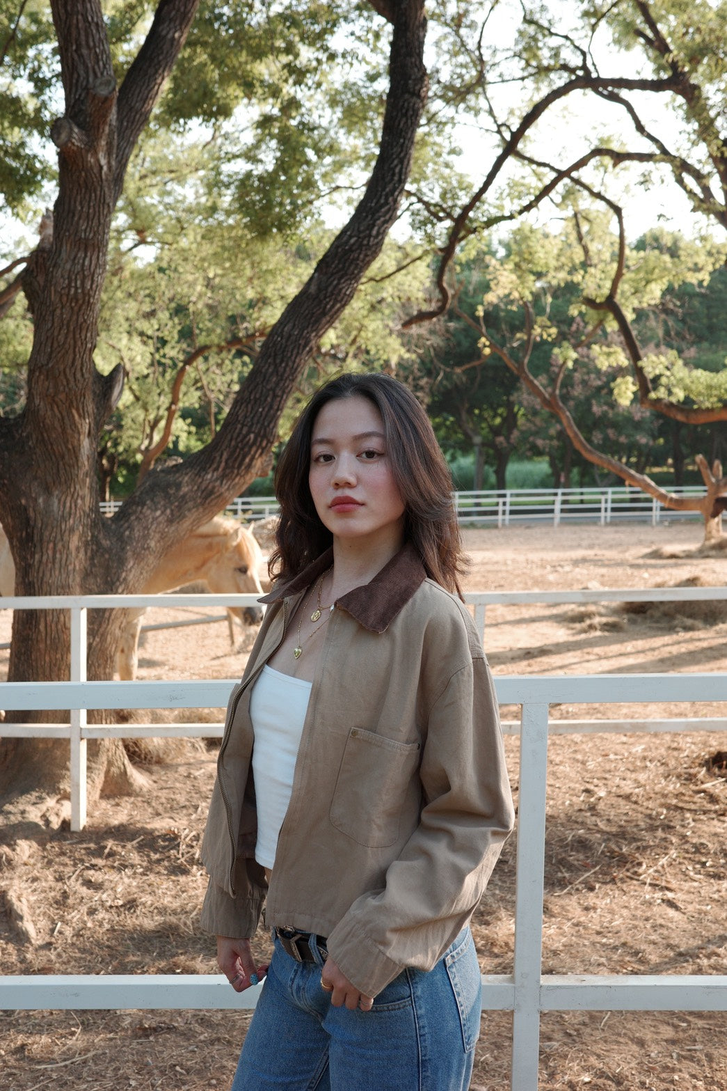 早秋必備🍂美式復古翻領薄夾克外套🤎🧸卡其咖色!