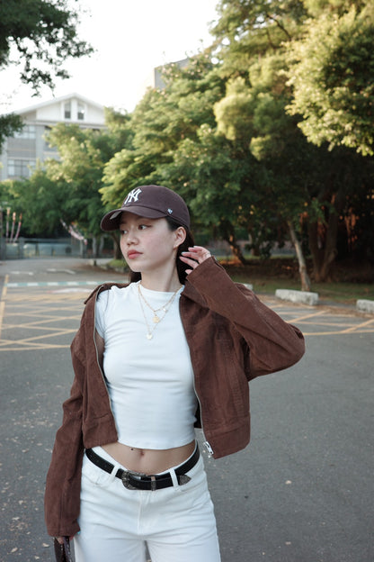 本期必買!!🧸BM風焦糖咖啡色燈芯絨復古翻領短版外套🍂