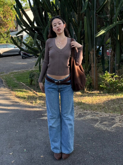 本期大必買!!超好看👖中藍色低腰直筒牛仔褲📰