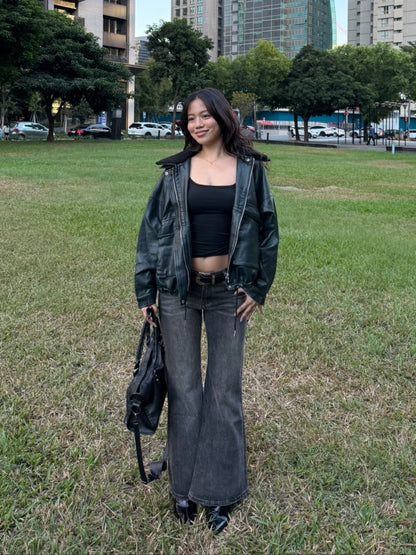 𝐆𝐫𝐮𝐧𝐠𝐞 𝐠𝐫𝐞𝐲 𝐟𝐥𝐚𝐫𝐞 𝐣𝐞𝐚𝐧𝐬 🖤