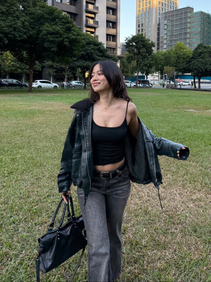 𝟐𝟎𝟎𝟎𝐬 𝐟𝐚𝐮𝐱-𝐥𝐞𝐚𝐭𝐡𝐞𝐫 𝐛𝐚𝐝𝐝𝐢𝐞 𝐣𝐚𝐜𝐤𝐞𝐭 🖤🎱