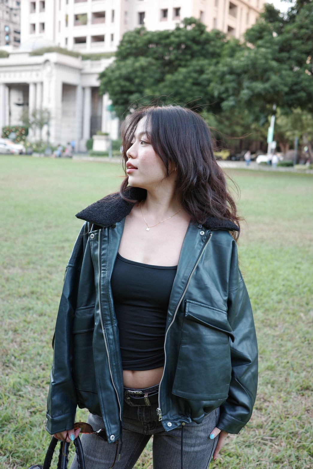 𝟐𝟎𝟎𝟎𝐬 𝐟𝐚𝐮𝐱-𝐥𝐞𝐚𝐭𝐡𝐞𝐫 𝐛𝐚𝐝𝐝𝐢𝐞 𝐣𝐚𝐜𝐤𝐞𝐭 🖤🎱