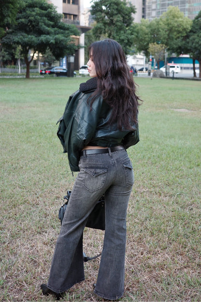 𝐆𝐫𝐮𝐧𝐠𝐞 𝐠𝐫𝐞𝐲 𝐟𝐥𝐚𝐫𝐞 𝐣𝐞𝐚𝐧𝐬 🖤