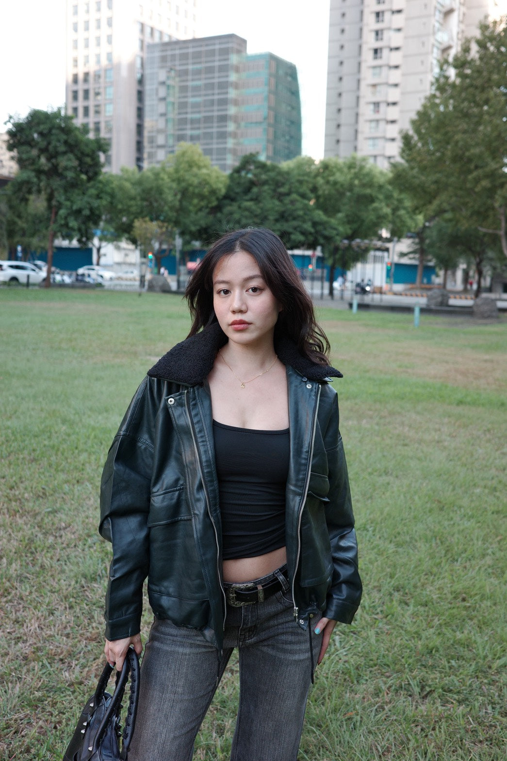 𝟐𝟎𝟎𝟎𝐬 𝐟𝐚𝐮𝐱-𝐥𝐞𝐚𝐭𝐡𝐞𝐫 𝐛𝐚𝐝𝐝𝐢𝐞 𝐣𝐚𝐜𝐤𝐞𝐭 🖤🎱