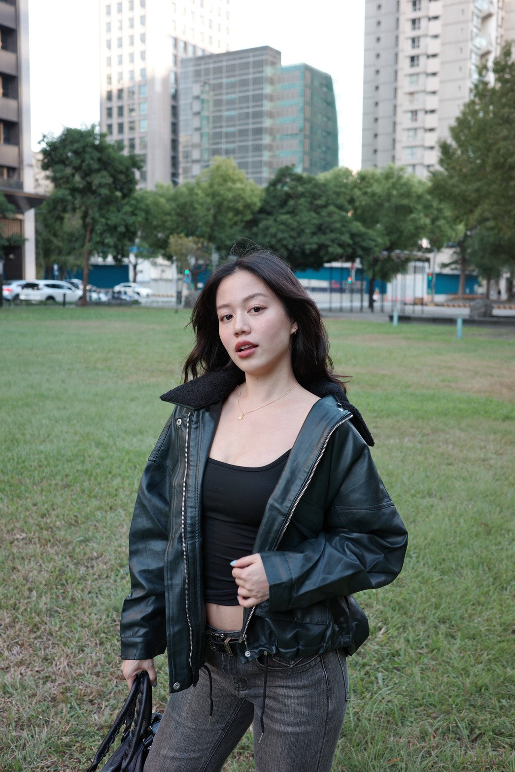 𝟐𝟎𝟎𝟎𝐬 𝐟𝐚𝐮𝐱-𝐥𝐞𝐚𝐭𝐡𝐞𝐫 𝐛𝐚𝐝𝐝𝐢𝐞 𝐣𝐚𝐜𝐤𝐞𝐭 🖤🎱