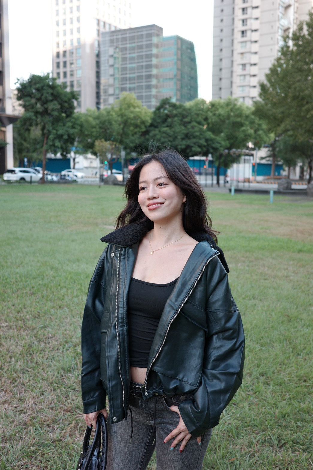 𝟐𝟎𝟎𝟎𝐬 𝐟𝐚𝐮𝐱-𝐥𝐞𝐚𝐭𝐡𝐞𝐫 𝐛𝐚𝐝𝐝𝐢𝐞 𝐣𝐚𝐜𝐤𝐞𝐭 🖤🎱