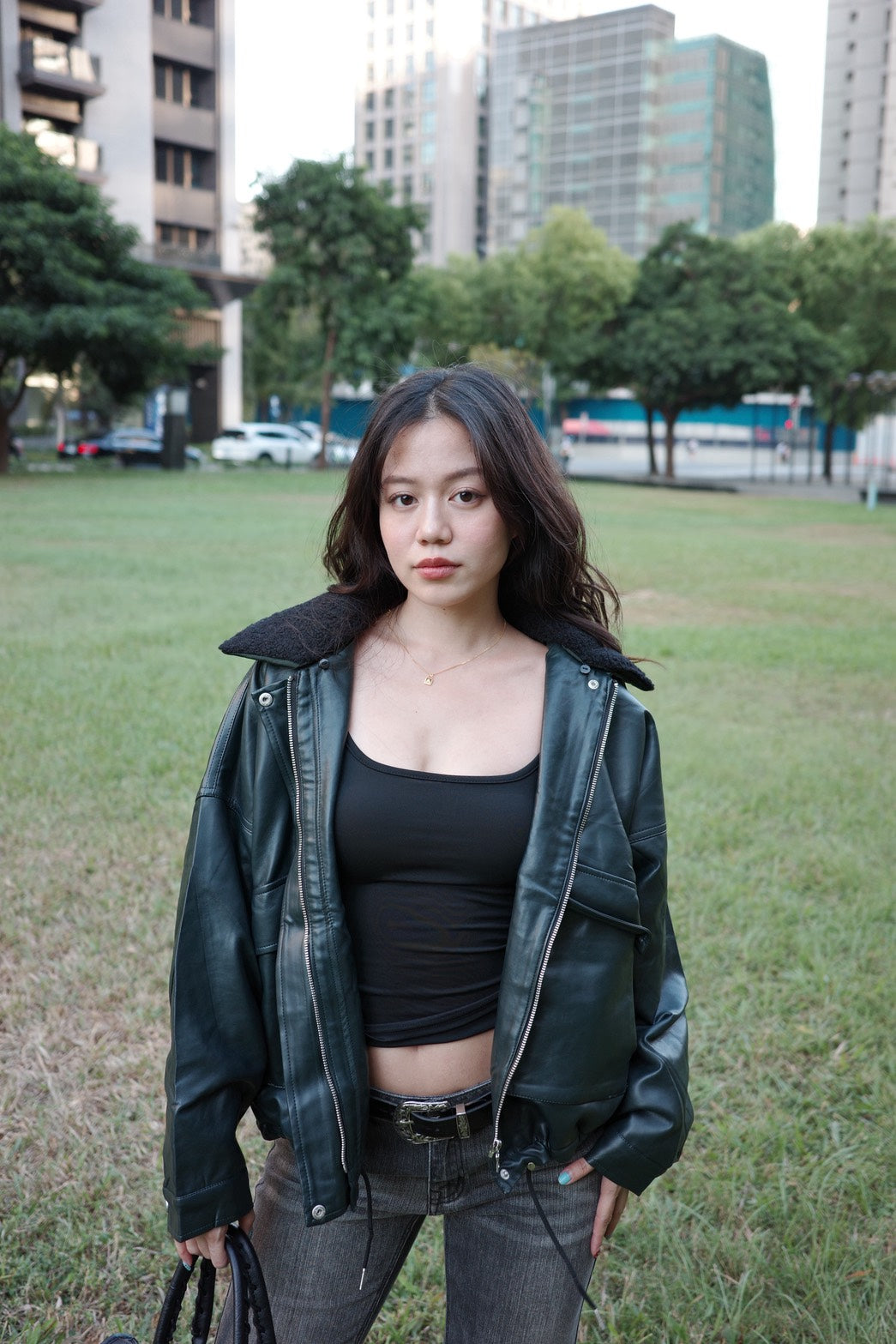 𝟐𝟎𝟎𝟎𝐬 𝐟𝐚𝐮𝐱-𝐥𝐞𝐚𝐭𝐡𝐞𝐫 𝐛𝐚𝐝𝐝𝐢𝐞 𝐣𝐚𝐜𝐤𝐞𝐭 🖤🎱