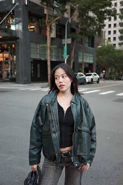 𝟐𝟎𝟎𝟎𝐬 𝐟𝐚𝐮𝐱-𝐥𝐞𝐚𝐭𝐡𝐞𝐫 𝐛𝐚𝐝𝐝𝐢𝐞 𝐣𝐚𝐜𝐤𝐞𝐭 🖤🎱