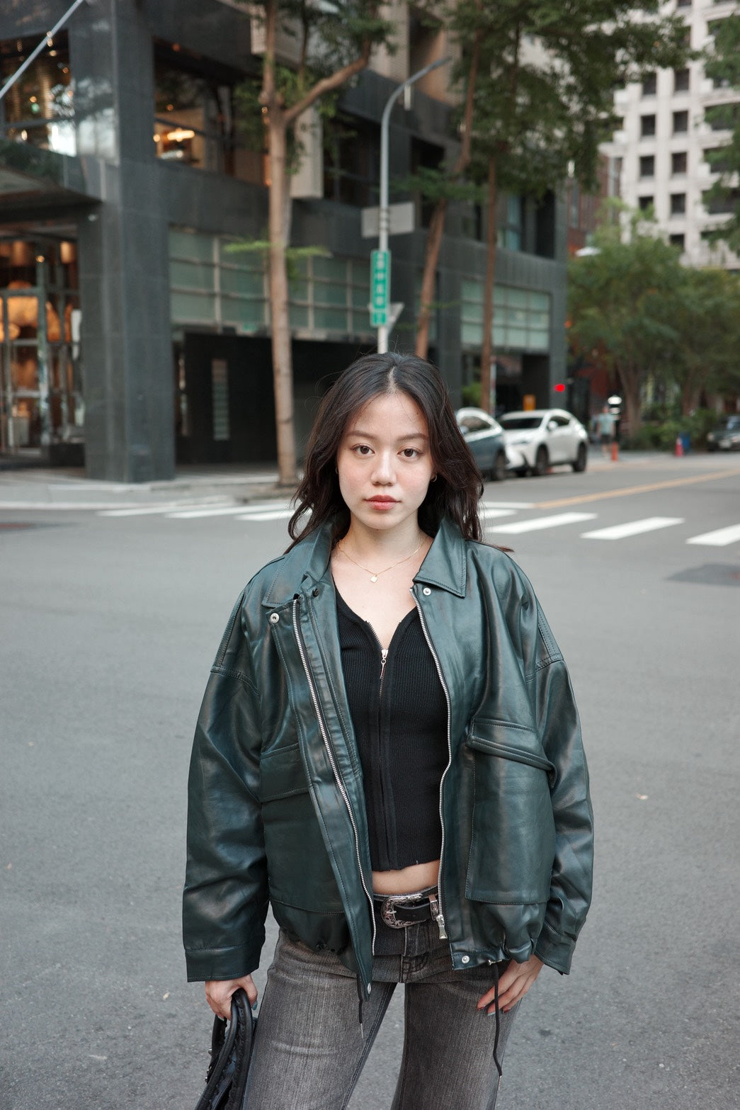 𝟐𝟎𝟎𝟎𝐬 𝐟𝐚𝐮𝐱-𝐥𝐞𝐚𝐭𝐡𝐞𝐫 𝐛𝐚𝐝𝐝𝐢𝐞 𝐣𝐚𝐜𝐤𝐞𝐭 🖤🎱