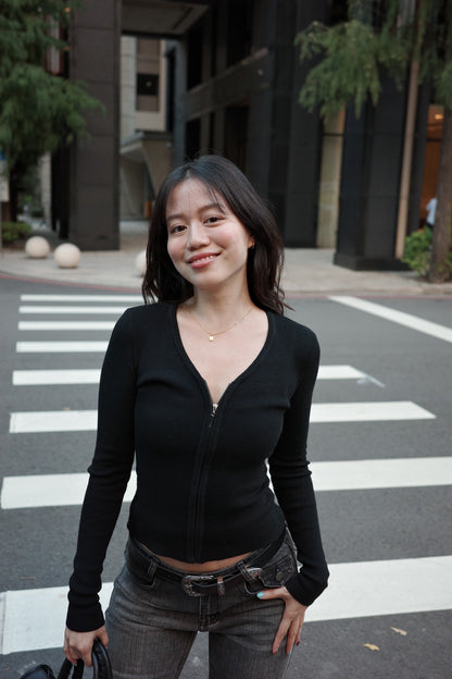 𝟐𝟎𝟎𝟎𝐬 𝐬𝐥𝐢𝐦 𝐟𝐢𝐭 𝐛𝐥𝐚𝐜𝐤 𝐳𝐢𝐩 𝐭𝐨𝐩 🖤💋