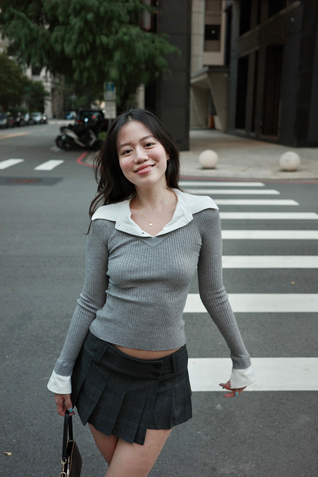 本期大必買!!📰🩶學院風𝐏𝐨𝐥𝐨領假兩件𝐊𝐧𝐢𝐭 𝐭𝐨𝐩🧶📖