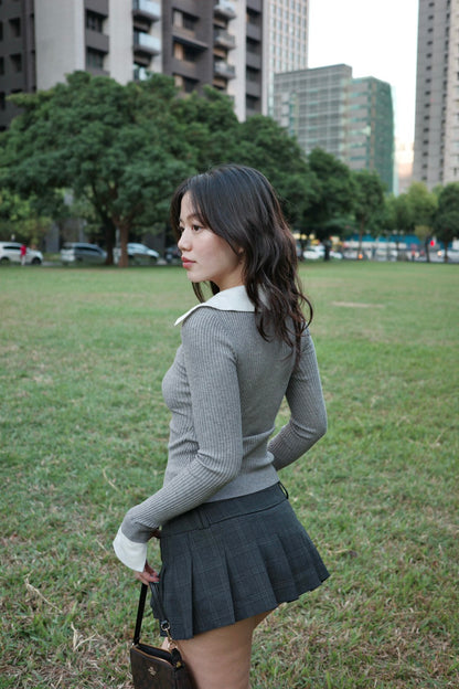 本期大必買!!📰🩶學院風𝐏𝐨𝐥𝐨領假兩件𝐊𝐧𝐢𝐭 𝐭𝐨𝐩🧶📖