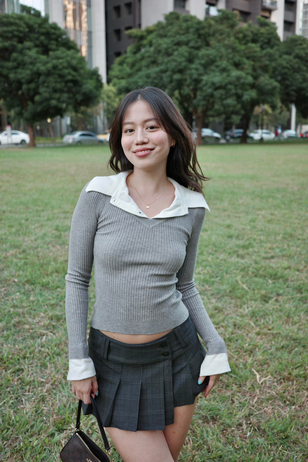 本期大必買!!📰🩶學院風𝐏𝐨𝐥𝐨領假兩件𝐊𝐧𝐢𝐭 𝐭𝐨𝐩🧶📖