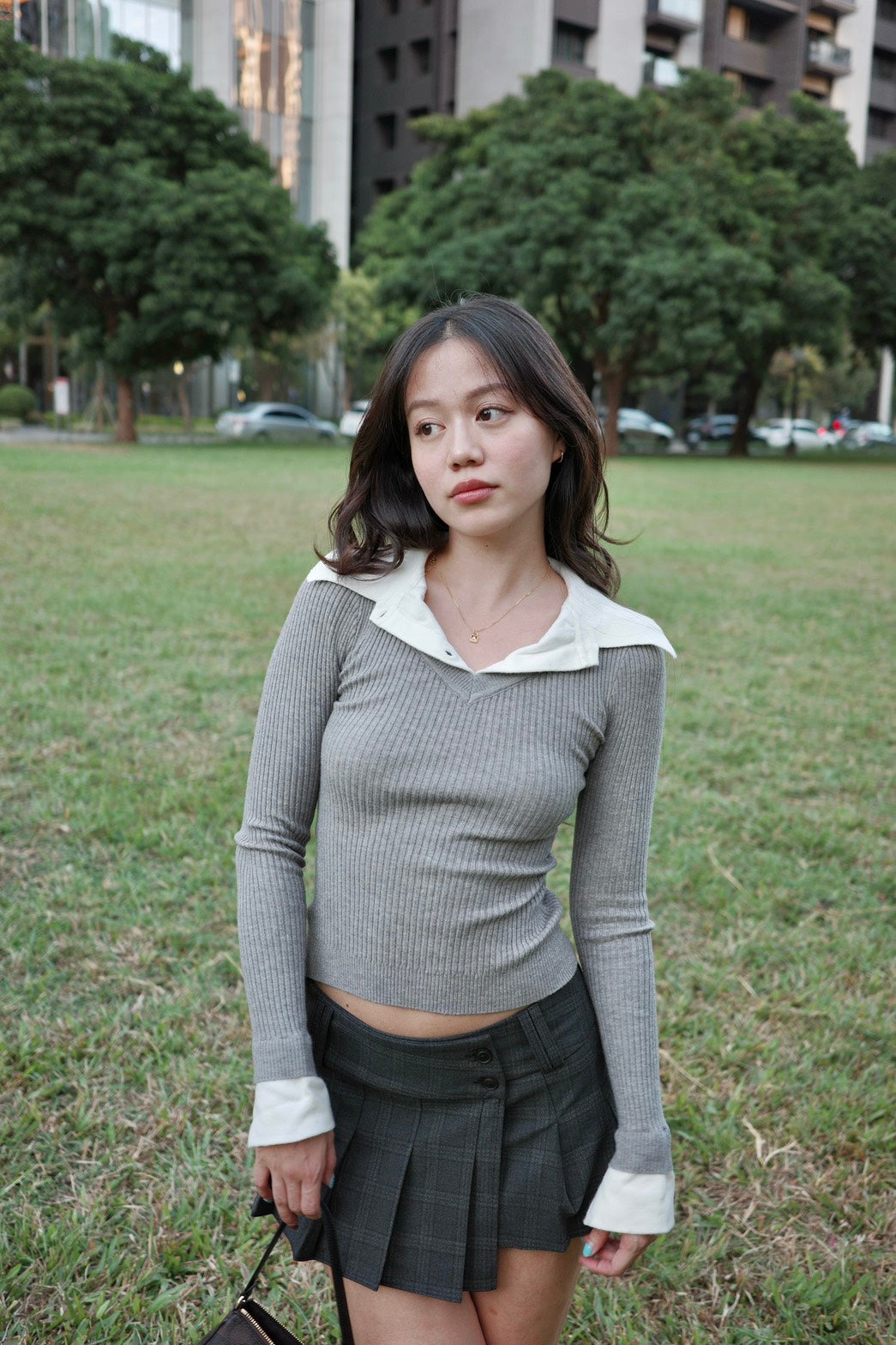 本期大必買!!📰🩶學院風𝐏𝐨𝐥𝐨領假兩件𝐊𝐧𝐢𝐭 𝐭𝐨𝐩🧶📖