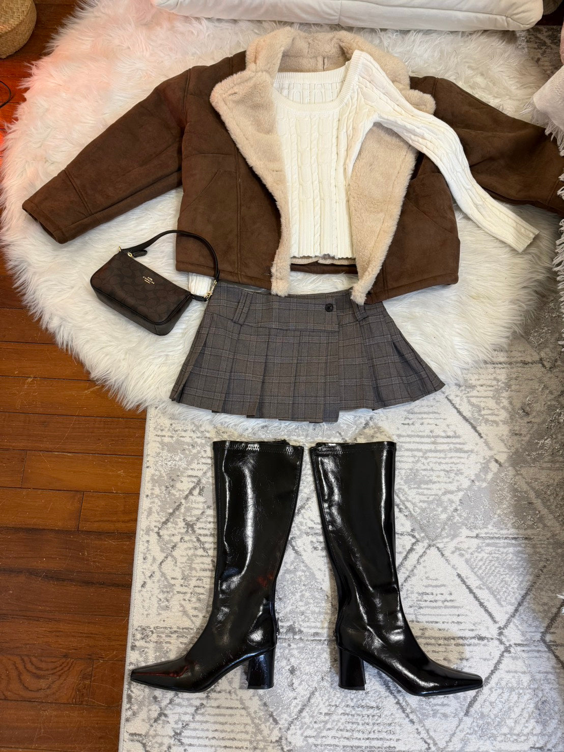 🐑𝐛𝐫𝐨𝐰𝐧 麂皮翻領毛毛𝐟𝐥𝐞𝐞𝐜𝐞 𝐣𝐚𝐜𝐤𝐞𝐭 🤎❄