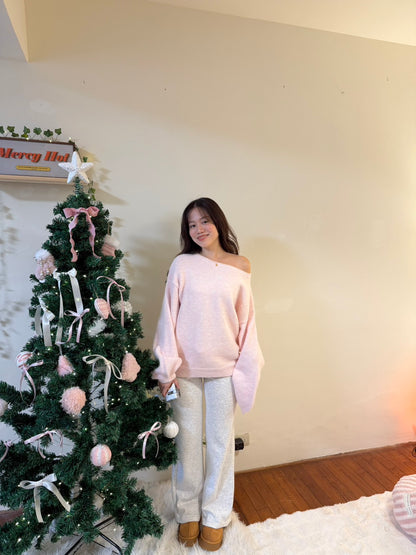 本期大必買!⭐微斜肩慵懶大毛衣𝐏𝐢𝐧𝐤 𝐒𝐧𝐨𝐰𝐟𝐚𝐥𝐥 🎀❄️