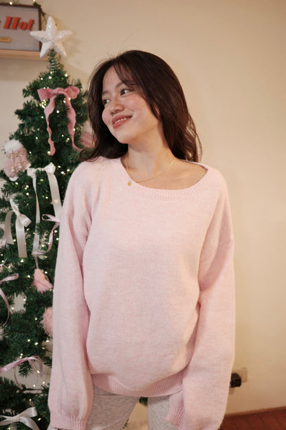 本期大必買!⭐微斜肩慵懶大毛衣𝐏𝐢𝐧𝐤 𝐒𝐧𝐨𝐰𝐟𝐚𝐥𝐥 🎀❄️