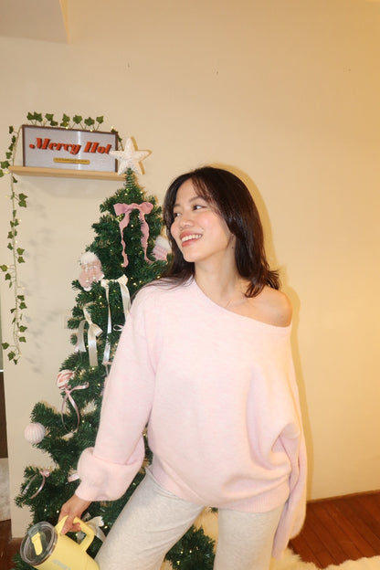 本期大必買!⭐微斜肩慵懶大毛衣𝐏𝐢𝐧𝐤 𝐒𝐧𝐨𝐰𝐟𝐚𝐥𝐥 🎀❄️
